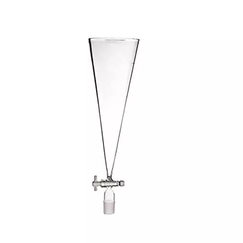 ABGIL Borosilicate Glass Separating Funnel Hopper Shape with Joint, PTFE Stopcock (Plug), 25 ml Capacity, Cone Size B-14(14/23), ABG2841