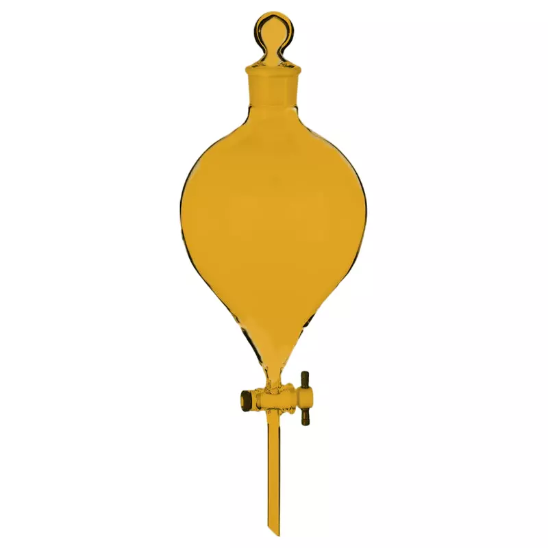 ABGIL Separating Funnel Globe Shape With Interchangeable Stopper & PTFE 
Stopcock Plug Type 2 L Amber Borosilicate Glass, FS-AC-389-07