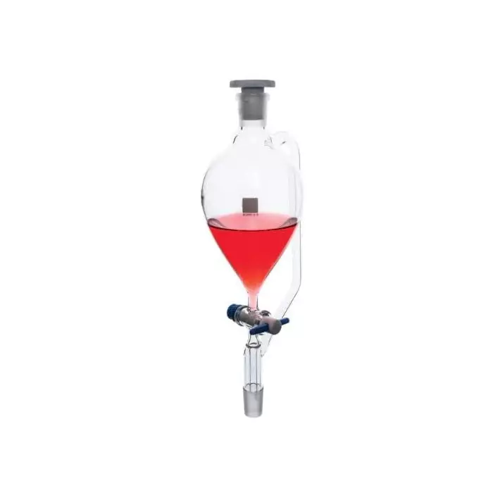 ABGIL Borosilicate Glass Pressure Equalizing Funnel, Spherical with PTFE Stopcock, 50 ml Capacity, Socket Size B-14(14/23), Cone Size B-14(14/23), ABG3082