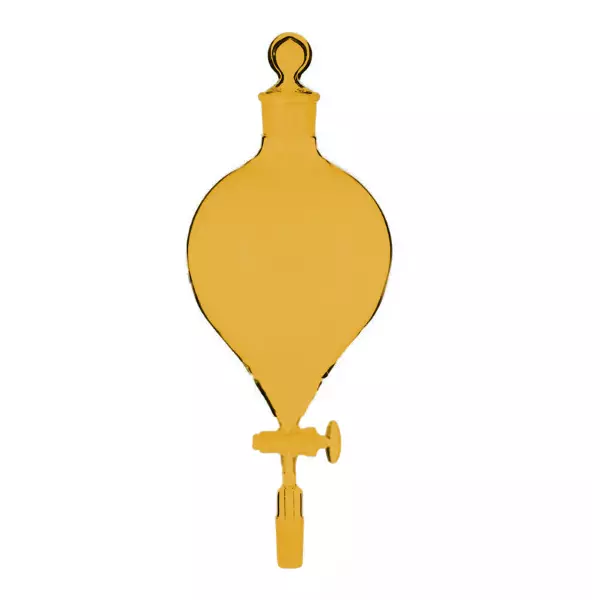 ABGIL Separating Funnel Globe Shape With Joint Glass Stopcock & Interchangeable 
Stopper 125 ml Amber, FS-AC-392-03