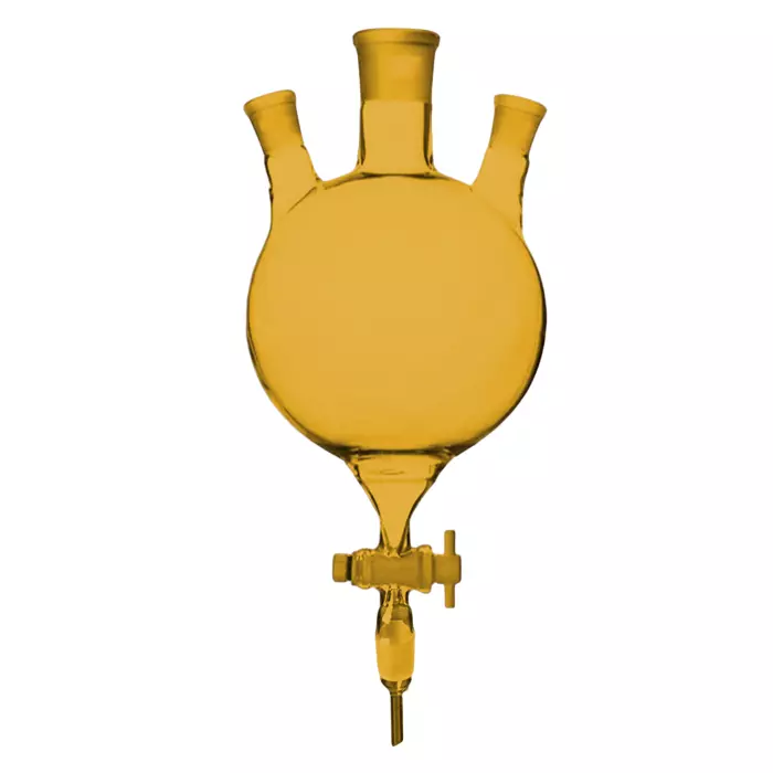 ABGIL Separating Funnel Three Neck Flask Type with Joint PTFE Stopcock & Interchangeable Stopper 1000 ml Amber Borosilicate Glass, FSTN-AC-416-03