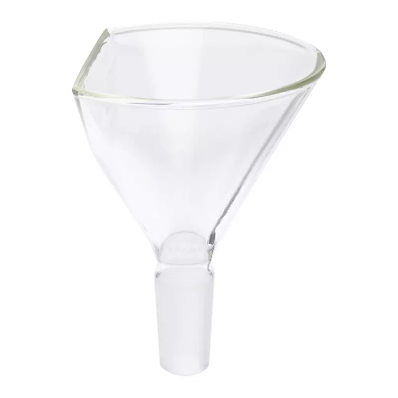 ABGIL Borosilicate Glass Funnel Short Stem for Powder, Flattened side, 300 mm Diameter, Cone B-19(19/26), ABG3233