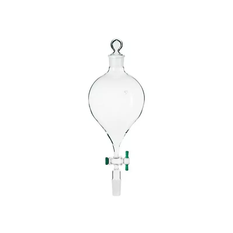 ABGIL Borosilicate Glass Separating Funnel Globe Shape with Joint, PTFE Stopcock (Plug), 250 ml Capacity, Cone Size B-24(24/29), ABG2731