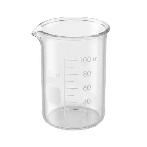 Bysafe 100 ml Beaker Clear Borosilicate Glass 3.3 With Graduation and Spout, OMG05 (Pack of 6)