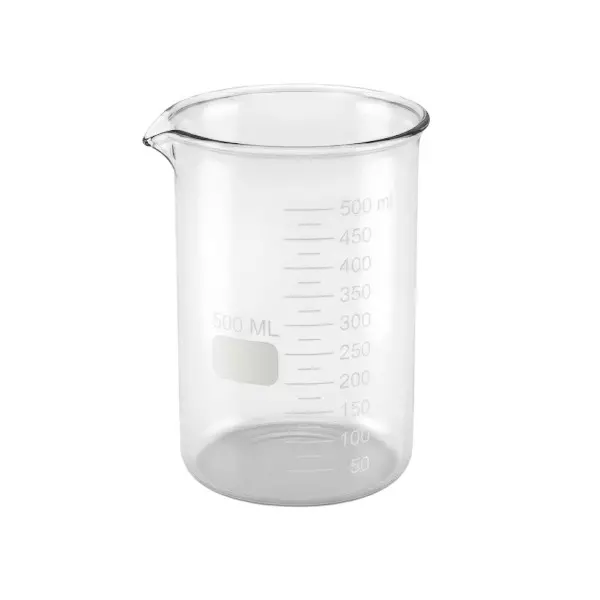 Bysafe 500 ml Beaker Clear Borosilicate Glass 3.3 With Graduation and Spout, OMG07 (Pack of 6)