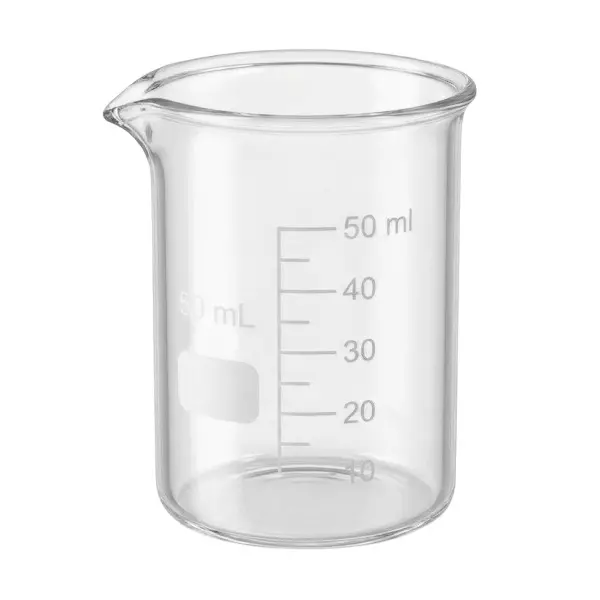 Bysafe 50 ml Beaker Clear Borosilicate Glass 3.3 With Graduation and Spout, OMG04 (Pack of 6)