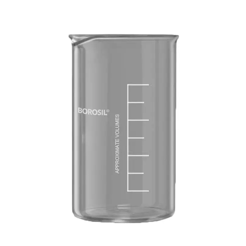 Borosil 600 ml Tall Form Beaker With Spout Made of Borosilicate Glass 80 mm Outer Diameter and 150 mm Height, 1060D25