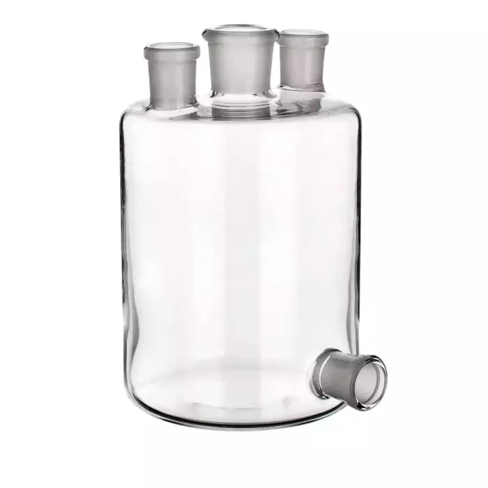 ABGIL Borosilicate Glass Woulff Gas Wash Bottle Three Necks with Socket at Bottom 5000 ml All Necks Socket Size B-45(45/50) and Bottom Socket Size B-19(19/26), ABG872