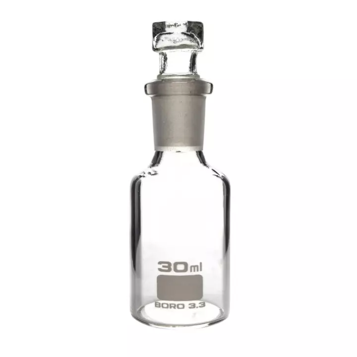 ABGIL Borosilicate Glass Reagent Bottle Narrow Mouth with Interchangeable Stopper 30 ml, ABG775