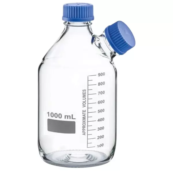ABGIL Borosilicate Glass Two Neck HPLC Bottle with Screw Cap (Capacity: 1000 - 20000 ml)