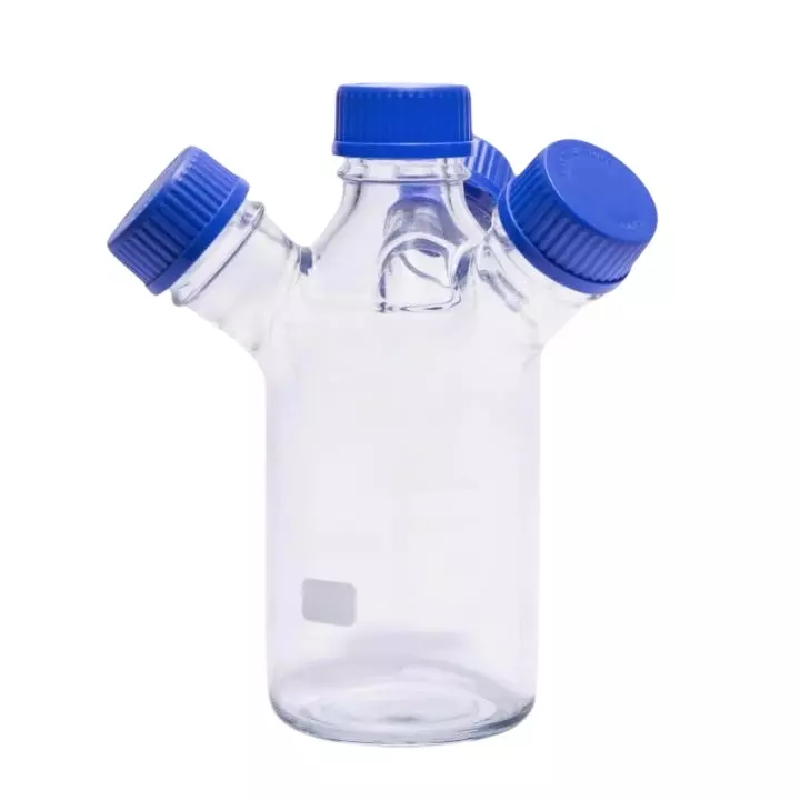 ABGIL Borosilicate Glass Four Neck HPLC Bottle with Screw Cap 2000 ml, ABG980