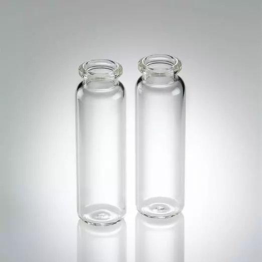 Bysafe 20 ml Crimp Top Glass Vial Clear With Beige White Si/PTFE Septa and Aluminium Cap, 9K-K4X0-LDUV (Pack of 100)