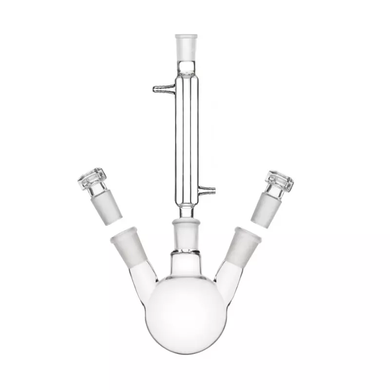 ABGIL Borosilicate Glass Reflux Assembly, Three Nekcs Round Bottom 5000 ml Flask Capacity, All Sockets Size B-24(24/29), ABG3575