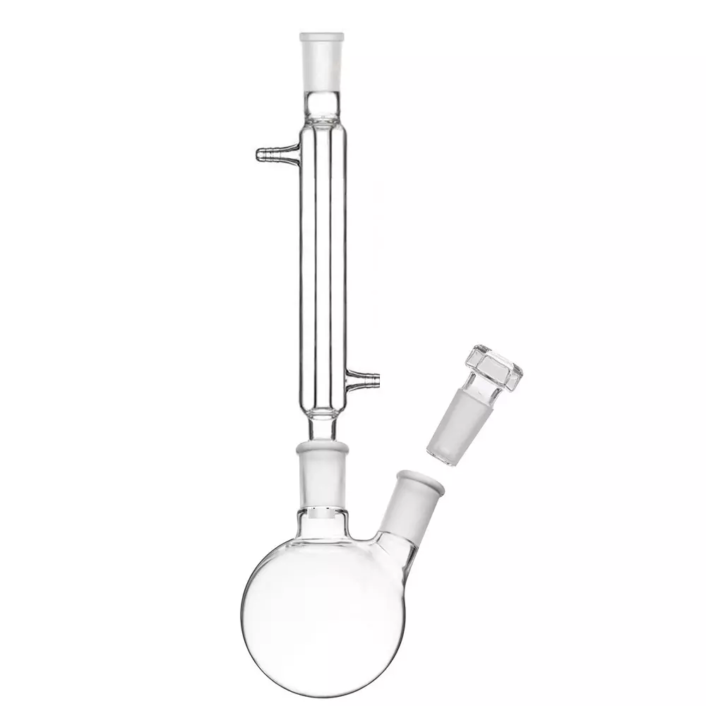 ABGIL Borosilicate Glass Reflux Assembly, Two Necks Round Bottom 1000 ml Flask Capacity, Both Socket Size B-24(24/29), ABG3571