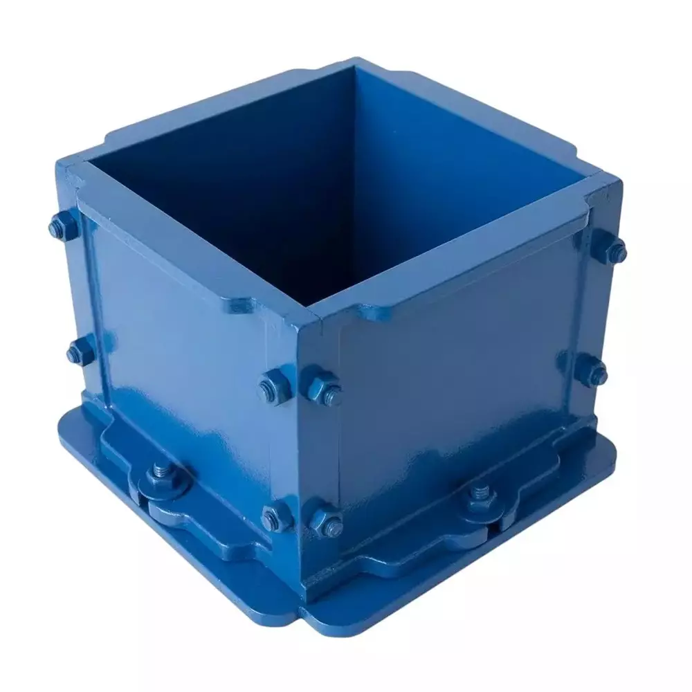 ENKAY Cube Mould Square 100 mm Size Blue Cast Iron for Industrial Use (Pack of 2)