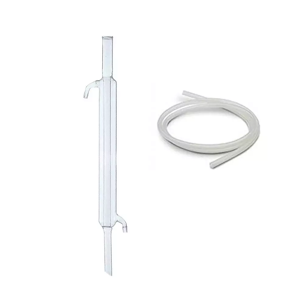 ABGIL Borosilicate Glass Liebig Condenser with Rubber Tube For Inlet & Outlet Condenser Length 600 mm and Tube Length 70 cm, ABG1119