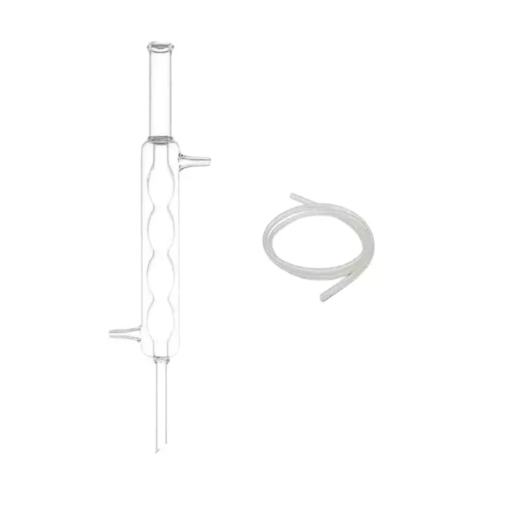 ABGIL Borosilicate Glass Bulb (Allihn) Condenser with Rubber Tube For Inlet & Outlet Condenser Length 300 mm and Tube Length 70 cm, ABG1125
