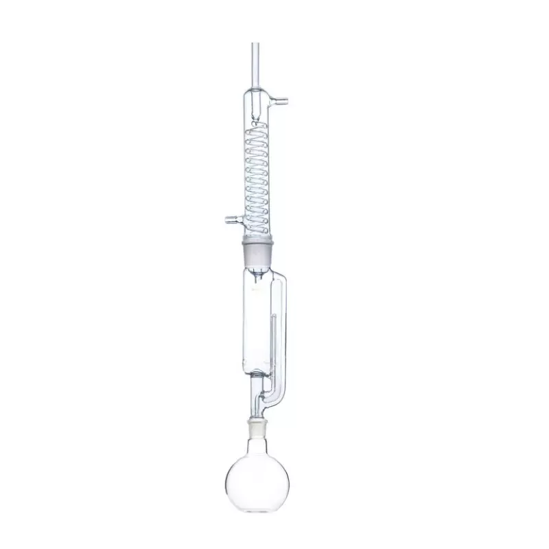 ABGIL Borosilicate Glass Soxhlet Extraction Apparatus with Graham Coil Condenser, Flask Capacity 500 ml, Extractor Capacity 100 ml, Graham Coil Condenser 250 mm, ABG1570
