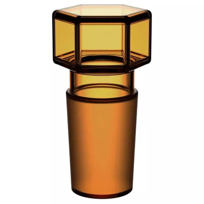 ABGIL Borosilicate Glass Hexagonal Stopper Amber Color Joint Size 24/29, ABG3795