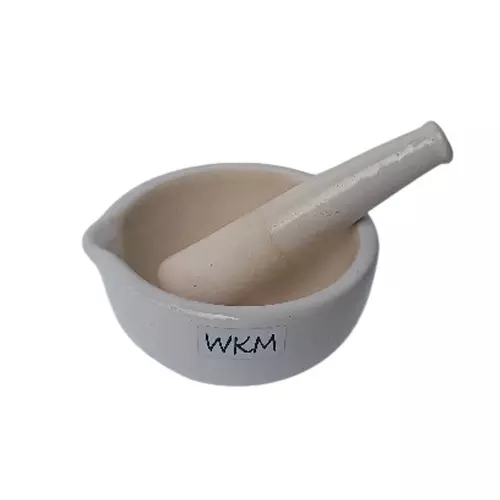 WKM 203.2 mm (8 Inch) Dia White Color Round Shape Porcelain Mortar Pestle KT84PM