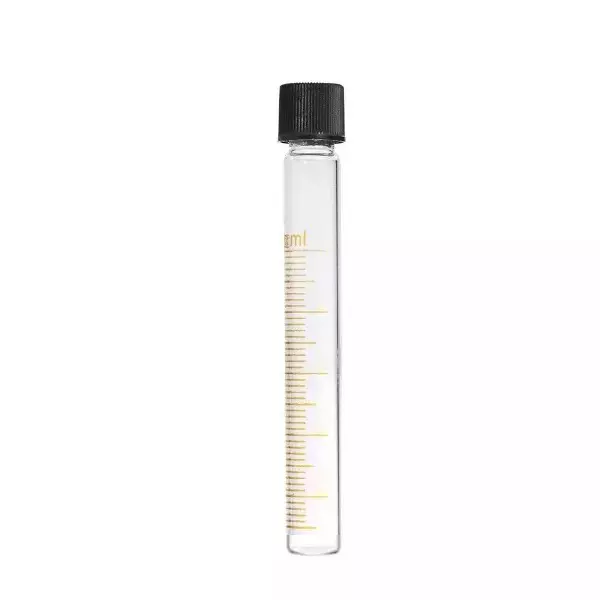 ABGIL Borosilicate Glass Graduated Culture Media Tube Flat Bottom with Screw Cap, 15 ml Capacity, ABG4061