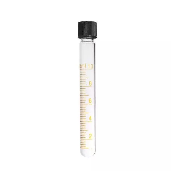 ABGIL Borosilicate Glass Graduated Culture Media Tube Round Bottom with Screw Cap, 10 ml Capacity, ABG4053