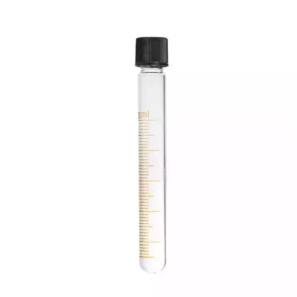 ABGIL Borosilicate Glass Graduated Culture Media Tube Round Bottom with Screw Cap, 100 ml Capacity, ABG4057