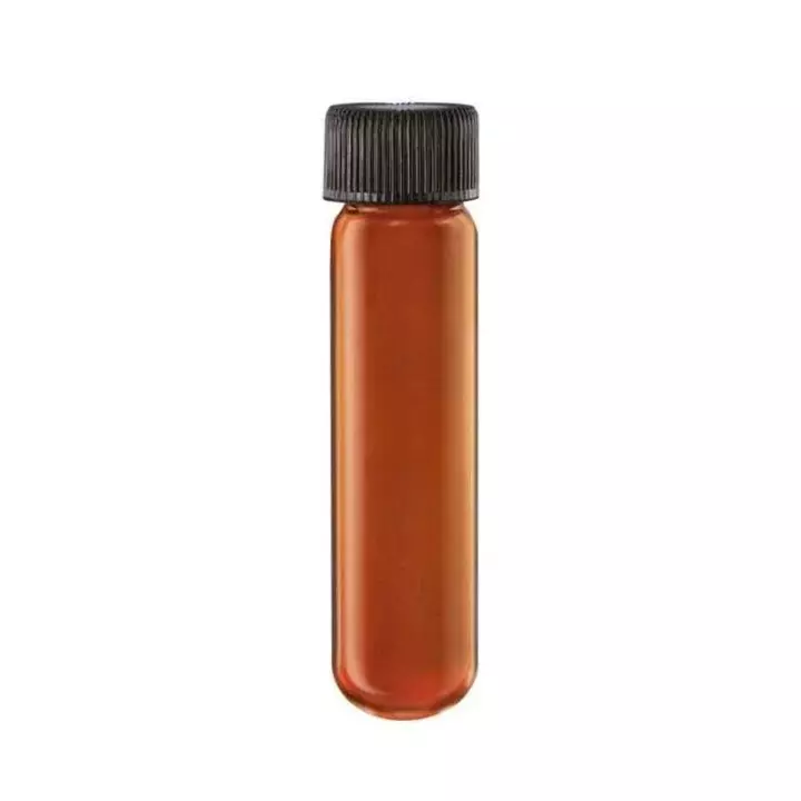 ABGIL Borosilicate Glass Culture Media Tube Round Bottom Amber Color with Screw Cap, 15 ml Capacity, ABG4047