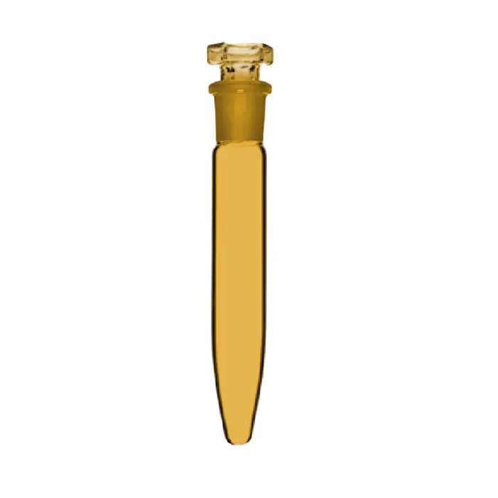 ABGIL Tube Centrifuge Plain with Interchangeable Stopper & Conical Bottom 15 ml Amber Borosilicate Glass, TC-AC-569-03