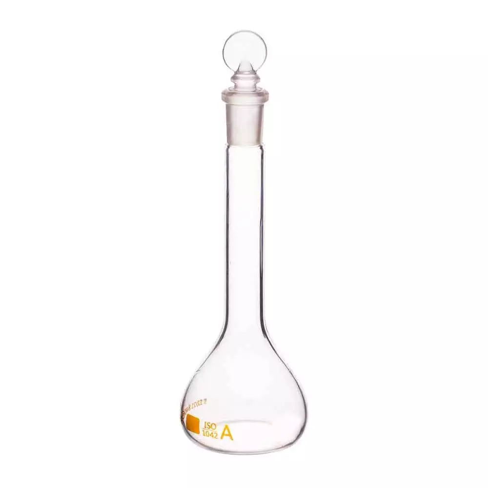 Supertek Volumetric Flask Transparent Class A 5 ml with Interchangeable Glass and Super Stopper, 72.418.0005NIS