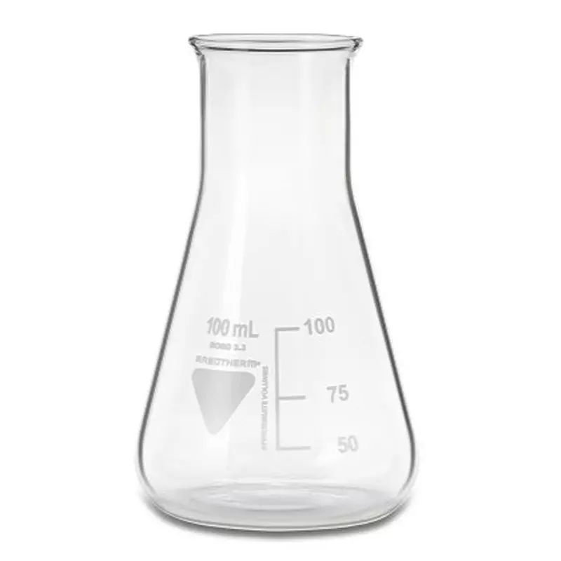 RS PRO Laboratory Flask 100 ml Capacity Borosilicate Glass 64 mm Dia, 2519342 (Pack of 10)