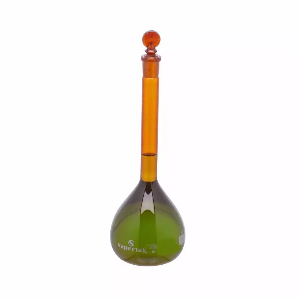 Supertek Volumetric Flask Amber Class B 5 ml with Interchangeable Glass and Super Stopper, 71.418.0005NIS (Pack of 2)