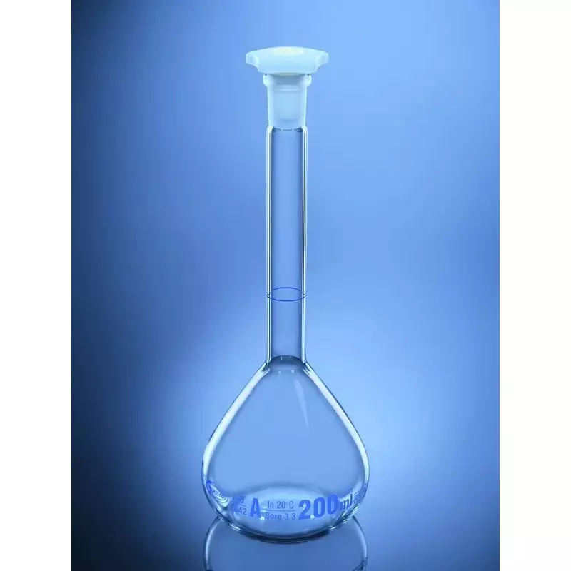 Glassco 1000 ml Volumetric Flask Class A, NABL with Penny Head Glass & Plastic Stopper 130.508.10