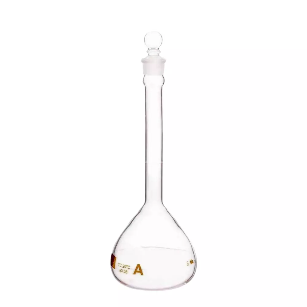 Supertek 5 ml QR Coded Volumetric Flask ASTM Narrow Mouth Class A with Glass Stopper and Individual Works Certificate, 46.403.0015QR (Pack of 6)