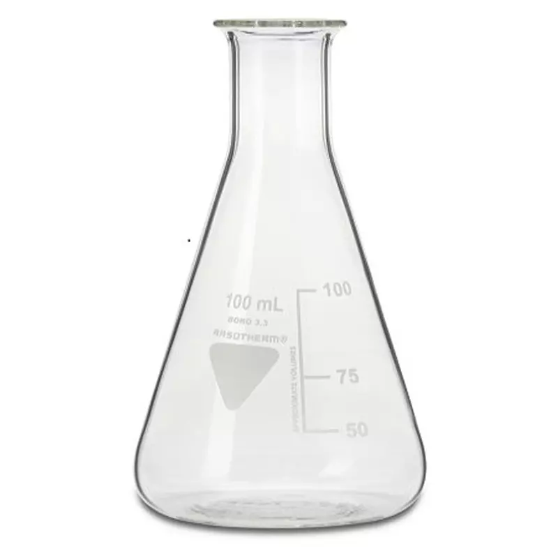 RS PRO Laboratory Flask 100 ml Capacity Borosilicate Glass 51 mm Dia, 2519336 (Pack of 10)