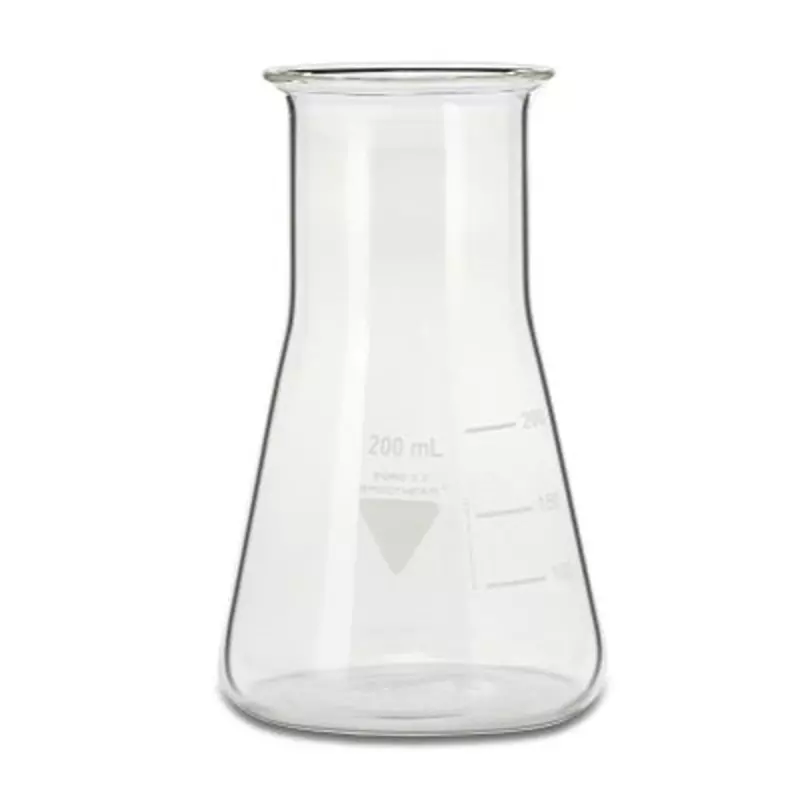 RS PRO Laboratory Flask 79 mm Diax131 mm 200 ml Capacity Borosilicate Glass, 2519343 (Pack of 10)