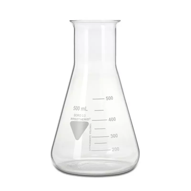 RS PRO Laboratory Flask 105 mm Diax175 mm 500 ml Capacity Borosilicate Glass, 2519345 (Pack of 10)