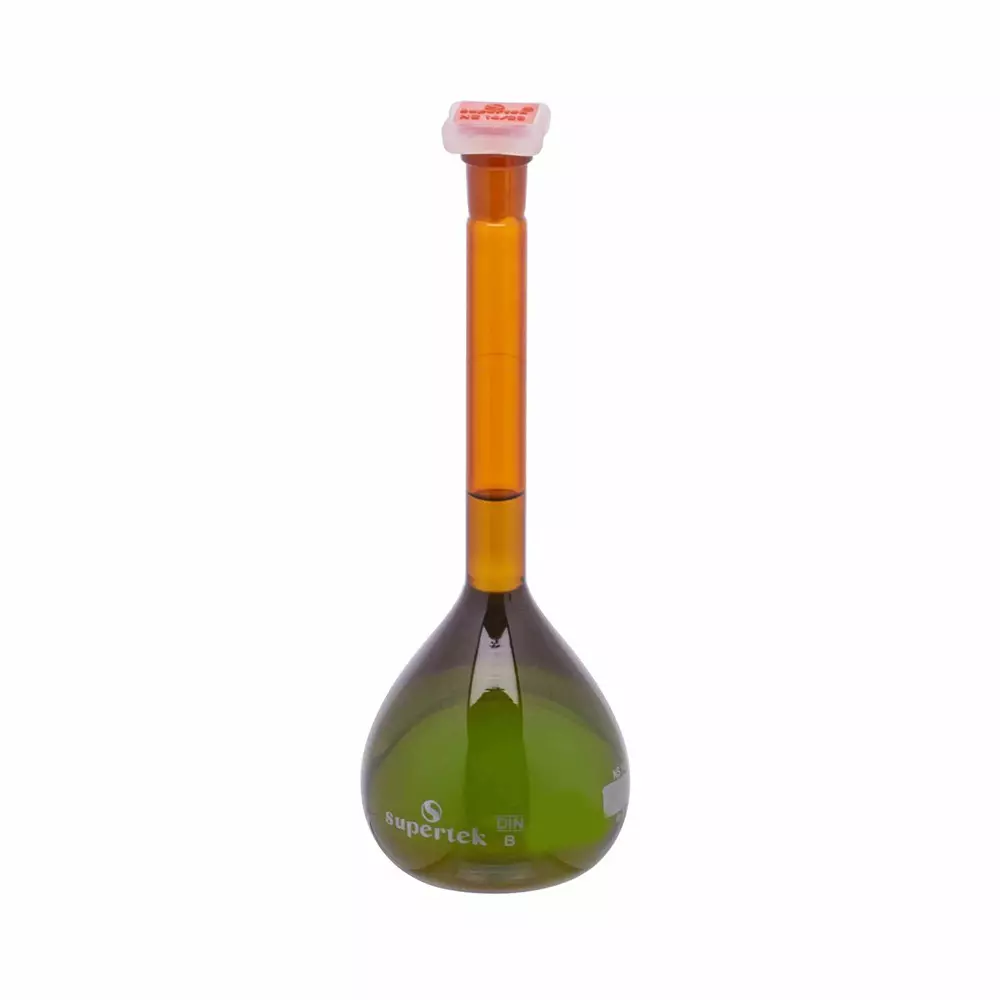 Supertek Volumetric Flask Amber Class B 10 ml with Interchangeable Glass and Super Stopper, 71.418.0010NIS (Pack of 2)
