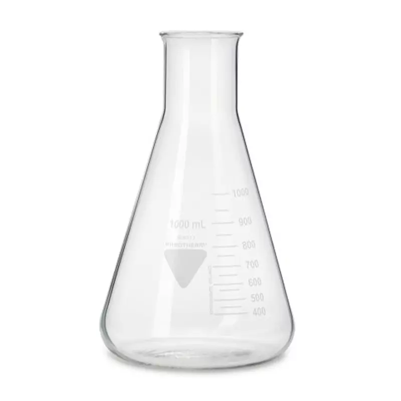 RS PRO Laboratory Flask 131 mm Diax220 mm 1 L Capacity Borosilicate Glass, 2519346 (Pack of 10)