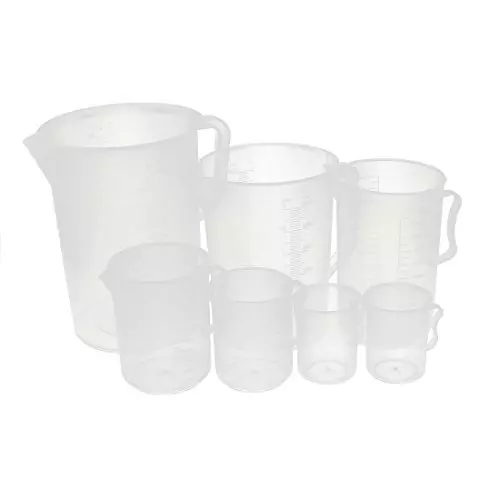 WKM 5 L, 3 L, 2 L, 1 L, 500 ml, 300 ml, 250 ml Polypropylene Measuring Cup KT141AP (Pack of 7 Pcs)