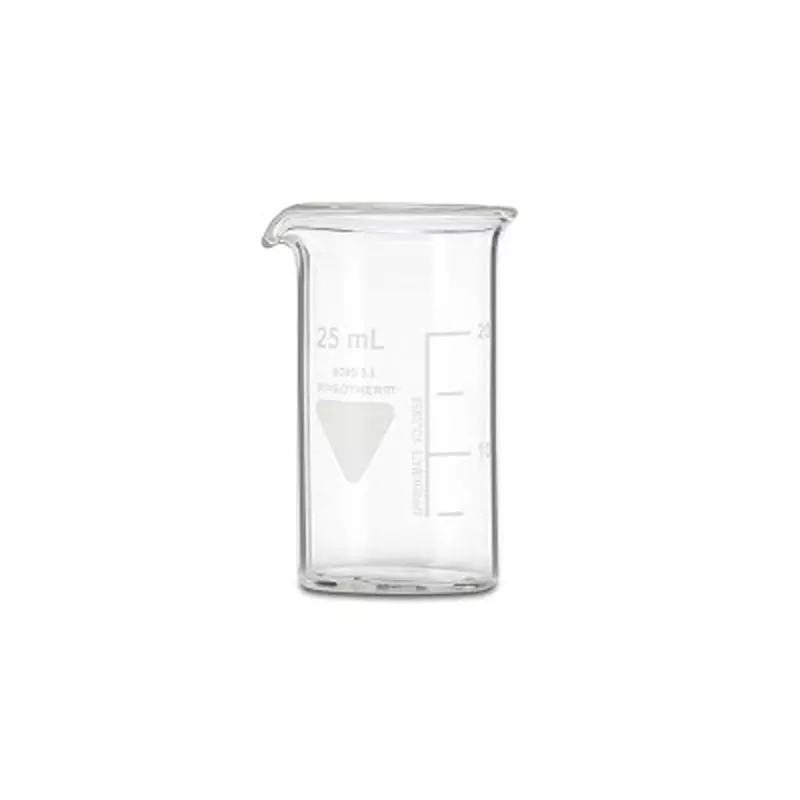 RS PRO Beaker 25 ml Capacity Borosilicate Glass 30 mm Dia, 2519324 (Pack of 10)