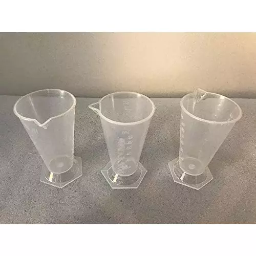 WKM 25 ml, 50 ml, 125 ml Clear Polypropylene Measuring Beaker KTBR417 (Set of 3 Pcs)