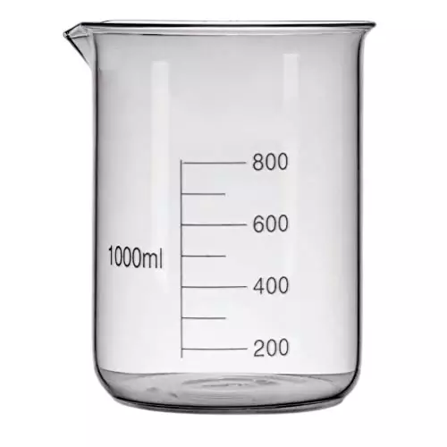 ABGIL Borosilicate Glass Beaker Low Form with Spout 1000 ml Capacity, ABG741