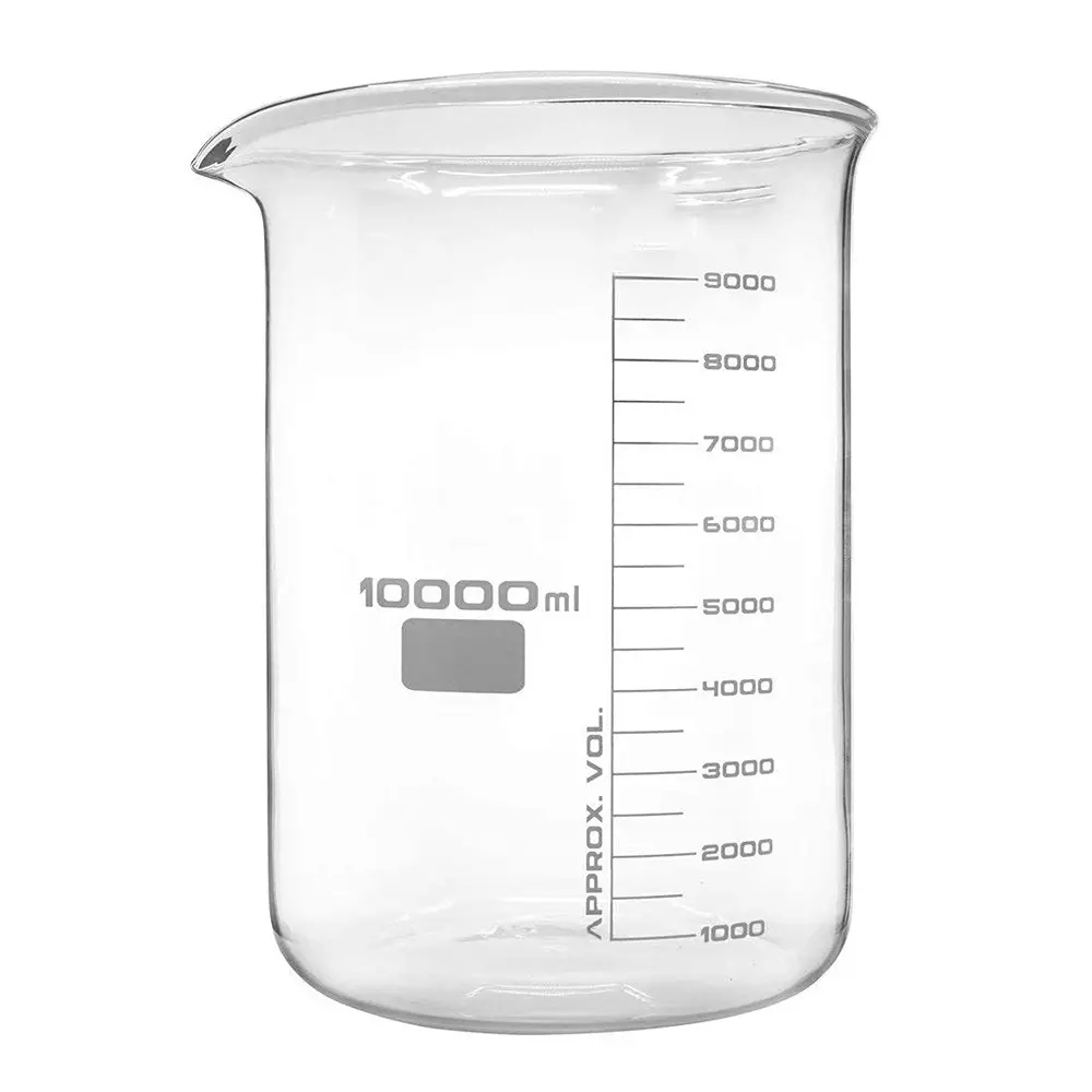 ABGIL Borosilicate Glass Beaker Low Form with Spout 10000 ml Capacity, ABG745