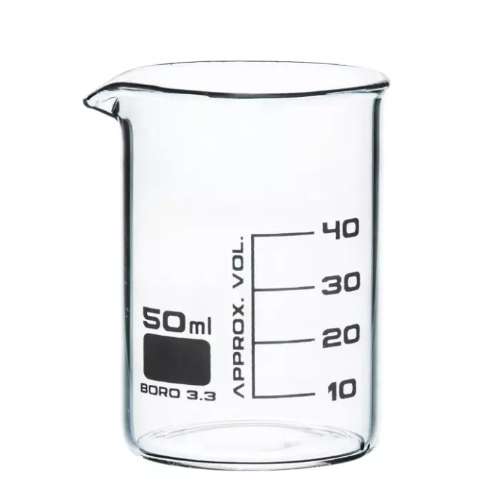 ABGIL Borosilicate Glass Beaker Low Form with Spout 50 ml Capacity, ABG737