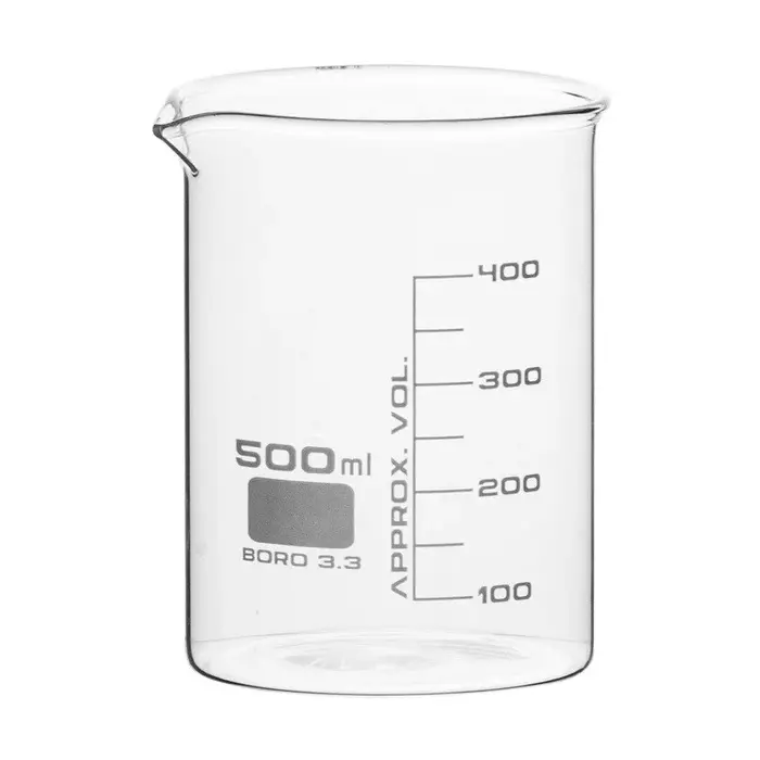 ABGIL Borosilicate Glass Beaker Low Form with Spout 500 ml Capacity, ABG740