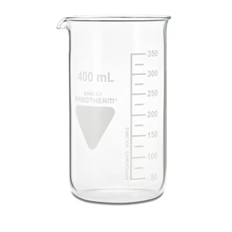 RS PRO Beaker 400 ml Capacity Borosilicate Glass 70 mm Dia, 2519330 (Pack of 10)