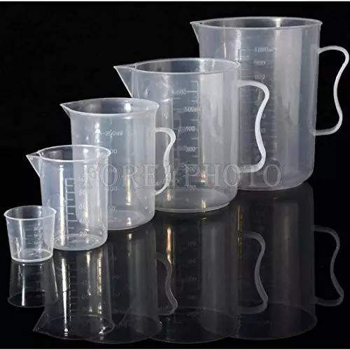 WKM 100 ml, 250 ml, 500 ml Clear Graduated Polypropylene Measuring Jug KTN281 (Pack of 3 Pcs)