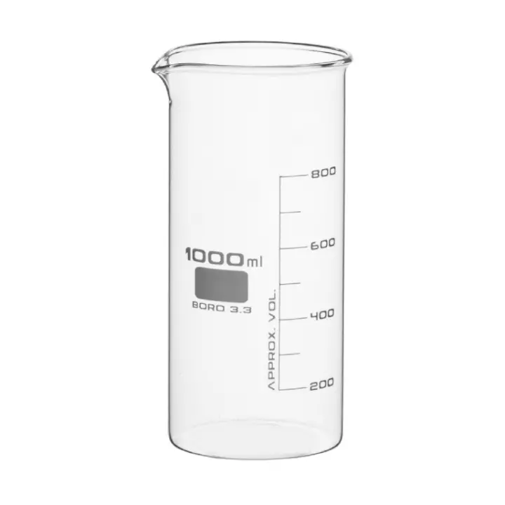 ABGIL Borosilicate Glass Beaker Long Form with Spout 1000 ml Capacity, ABG767