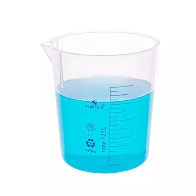 Supertek 150 ml Beaker PP (Polypropylene) Printed and Stackable, CH10163/2A (Pack of 12)